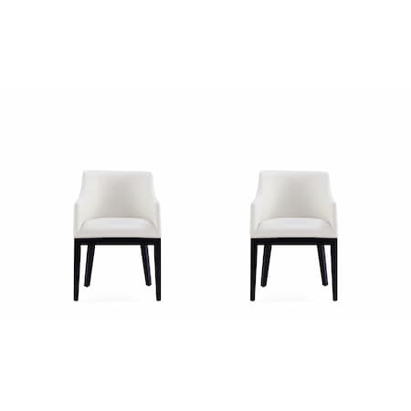 Manhattan Comfort Gansevoort Faux Leather Dining Armchair in Cream - Set of 2 2-DC051AR-CR